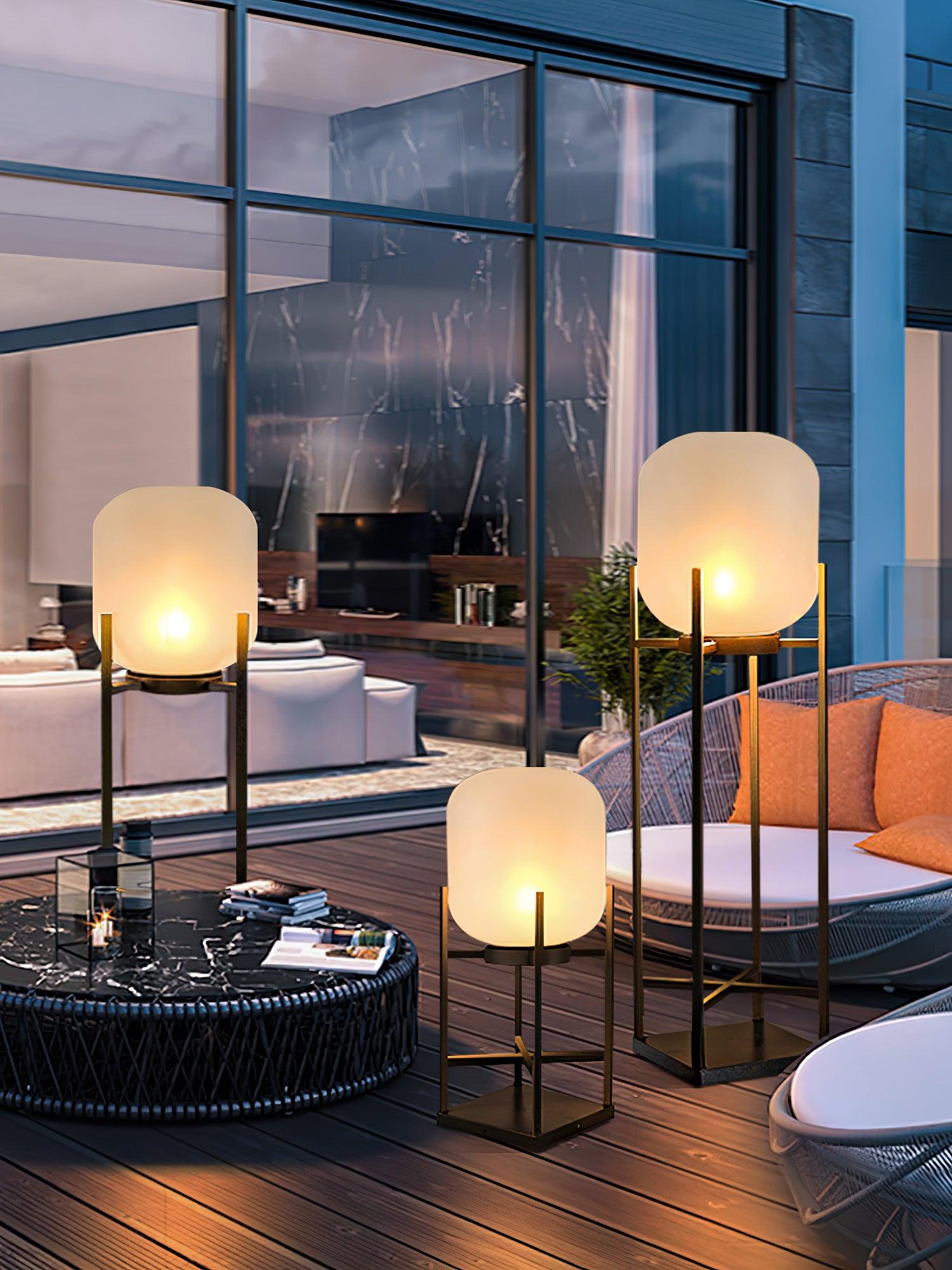 Solar floor lamp lantern outdoor | Floor Lamp | LED | glass | 240v | Stylish Floor Lighting