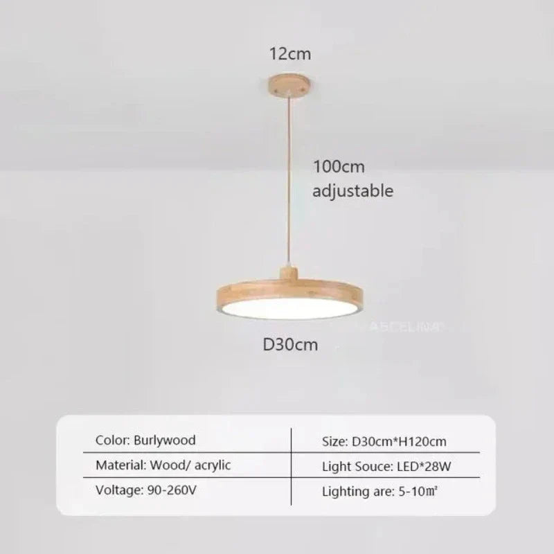 AuroraLicht Scandinavian Slim Hanging Lamp | Lighting | LED | wood | 90-260V | Premium Lighting Solution