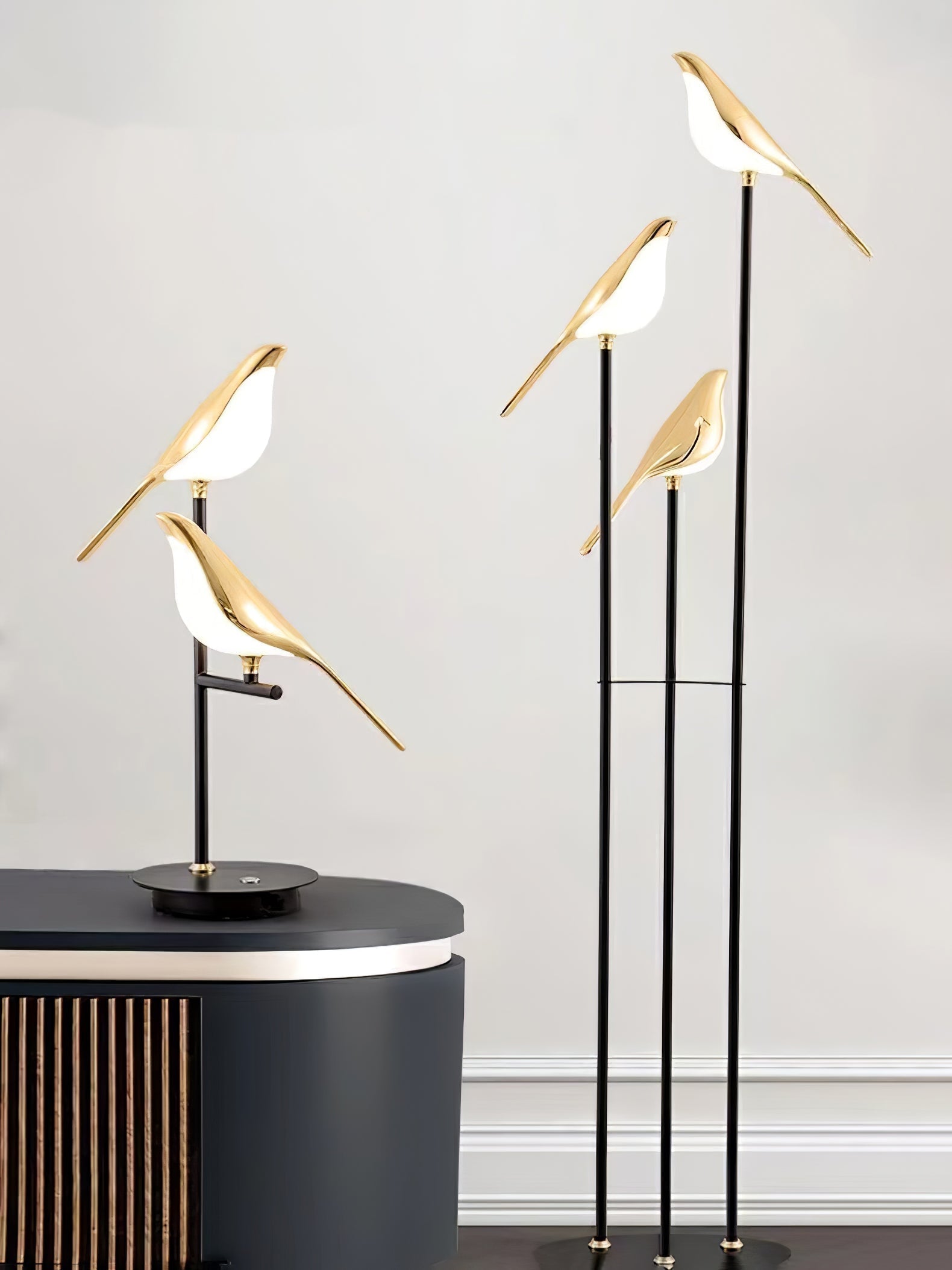 Magpie Perch Torch Lamp Floor | Floor Lamp | LED | acrylic/aluminum/metal | 240v | Stylish Floor Lighting