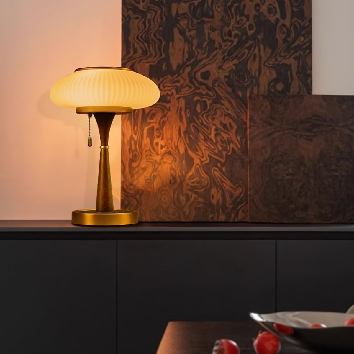 Lumique Matsushroom Table Lamp Modern | Table Lamp | LED | glass/wood/metal | Sleek Table Accent