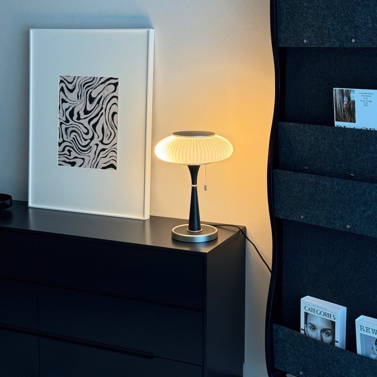 Lumique Matsushroom Table Lamp Modern | Table Lamp | LED | glass/wood/metal | Sleek Table Accent