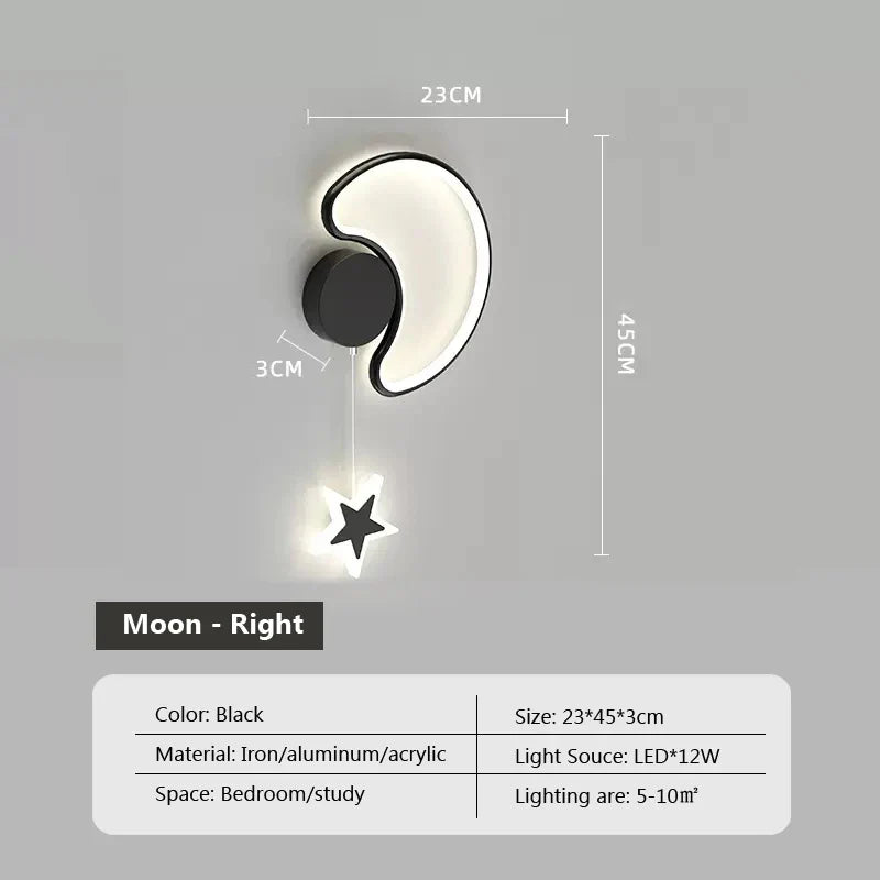 Starlight Clouds Moon Wall Lamp | Wall Lamp | Led | plastic | Elegant Wall Illumination