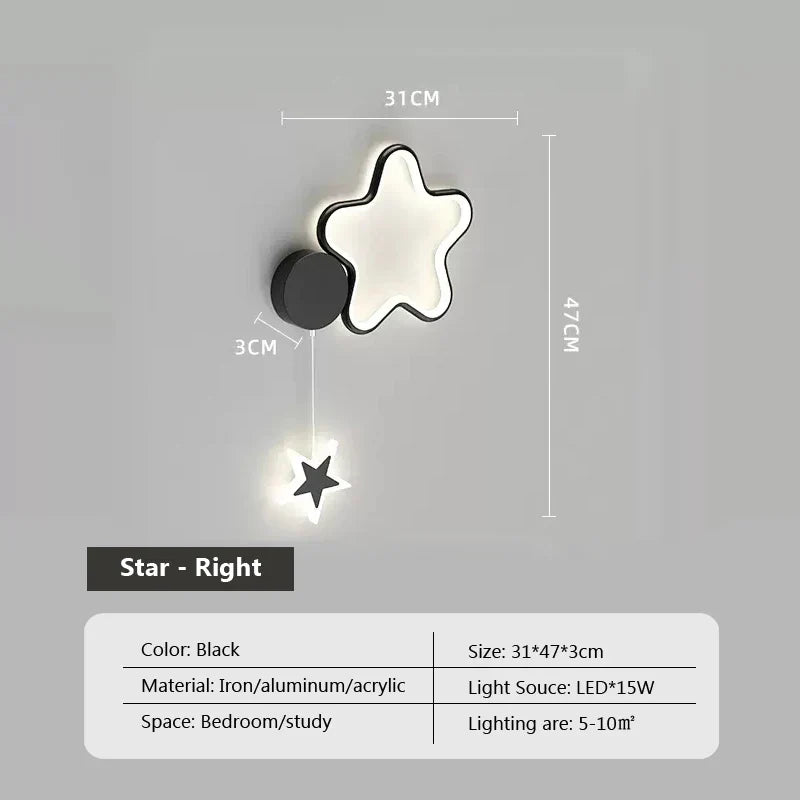 LumiDroom Clouds Star Moon Wall | Wall Lamp | Led | plastic | Elegant Wall Illumination