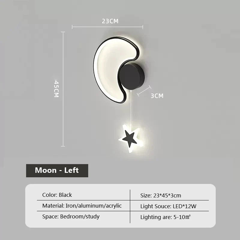 LumiDroom Clouds Star Moon Wall | Wall Lamp | Led | plastic | Elegant Wall Illumination