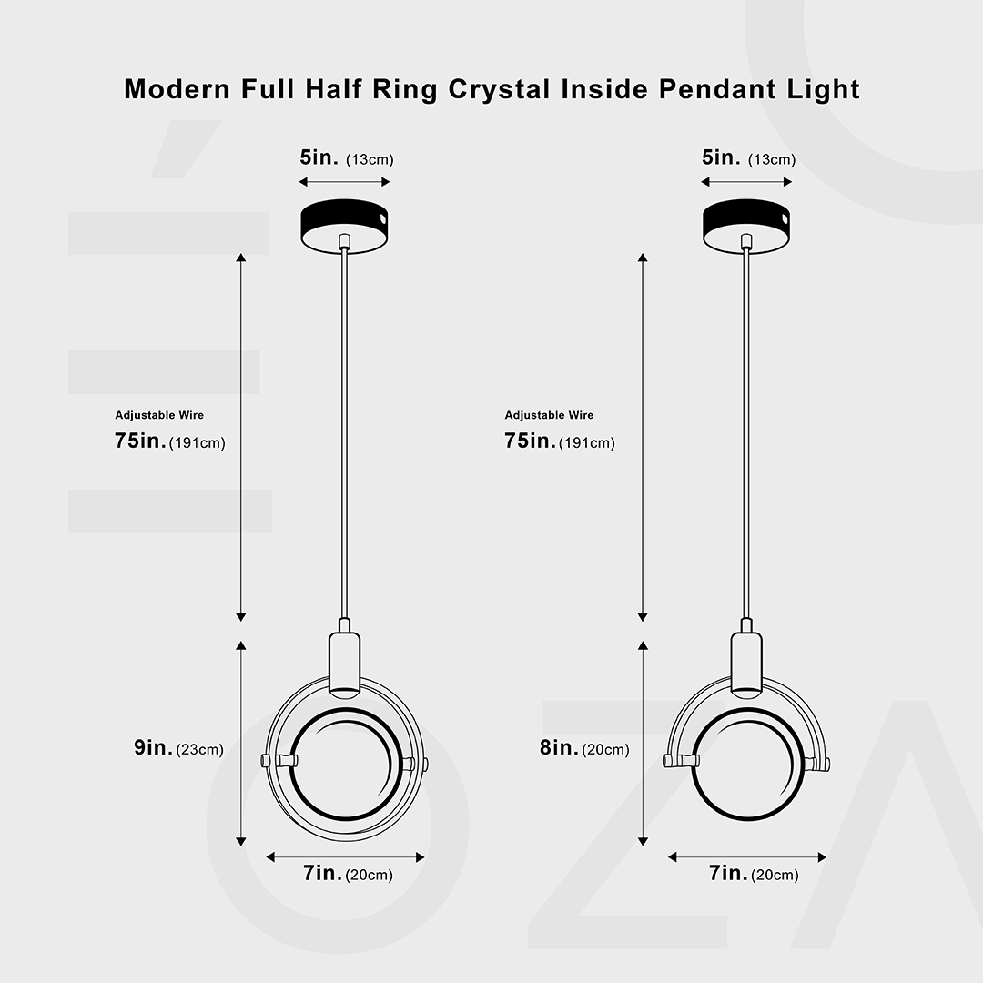 Modern Ring Crystal Hanging Lamp | Lighting | LED | copper/metal | 5W | 100-240V | Premium Lighting Solution