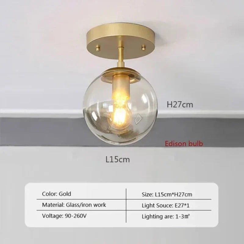 LuminousSphere Modern Glass Ball Ceiling | Lighting | glass | 90-260V | Premium Lighting Solution