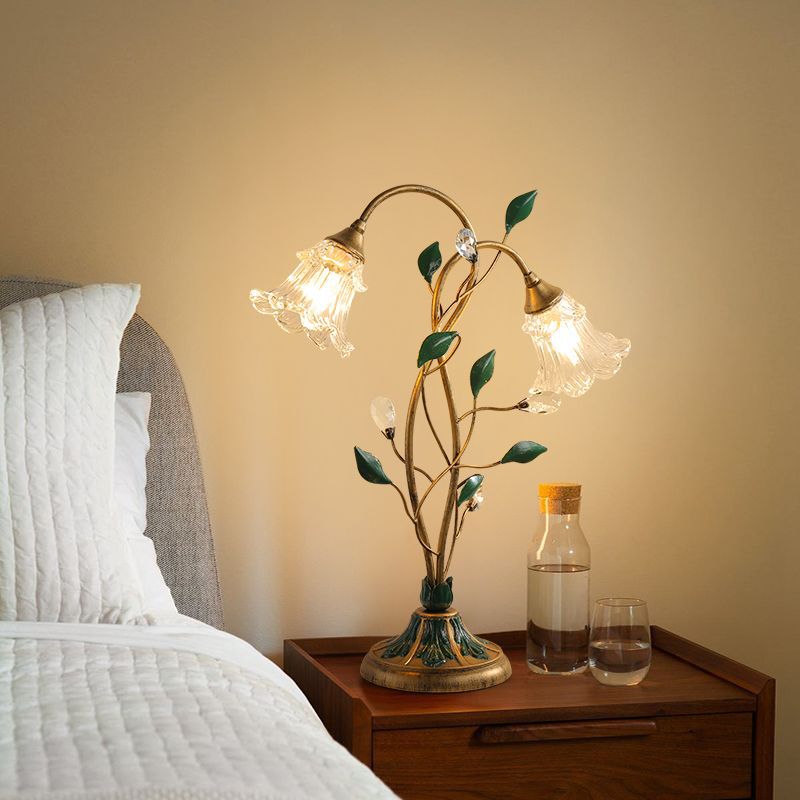 FleurLight™ French Flowers Table Lamp | Table Lamp | Metal/Glass | Sleek Table Accent