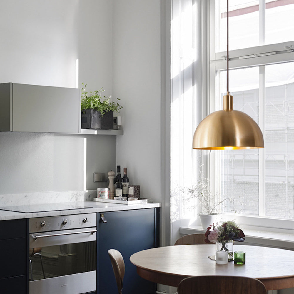 Mid-Century Modern Brass Dome Pendant | Lighting | brass | 40W | Premium Lighting Solution