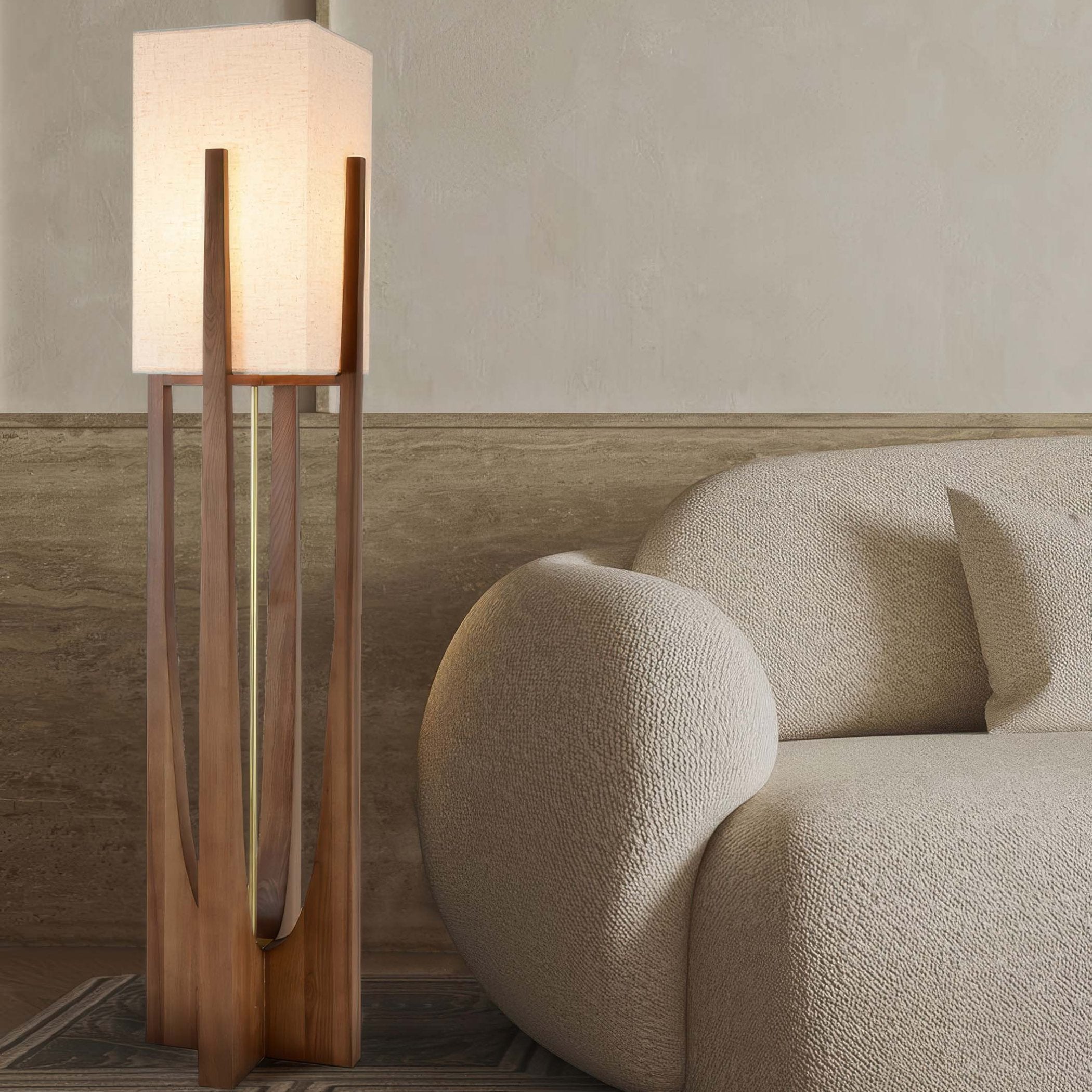 Japanese style walnut floor lamp | Floor Lamp | LED | cotton | 20w | 260v | Stylish Floor Lighting