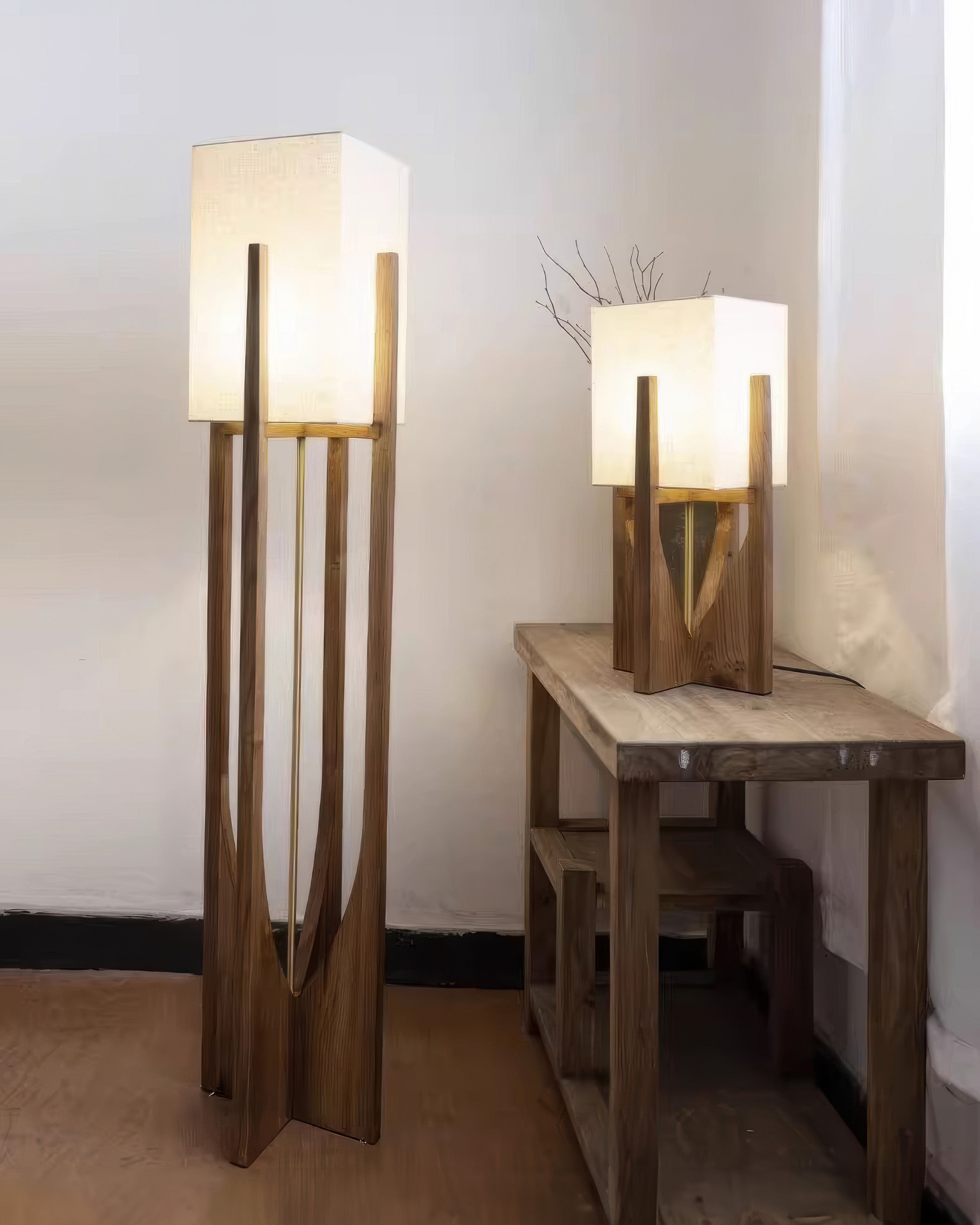 Japanese style walnut floor lamp | Floor Lamp | LED | cotton | 20w | 260v | Stylish Floor Lighting