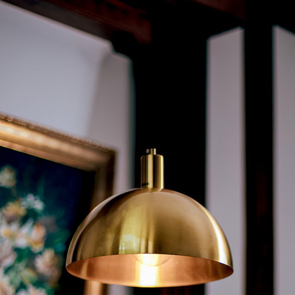 Mid-Century Modern Brass Dome Pendant | Lighting | brass | 40W | Premium Lighting Solution