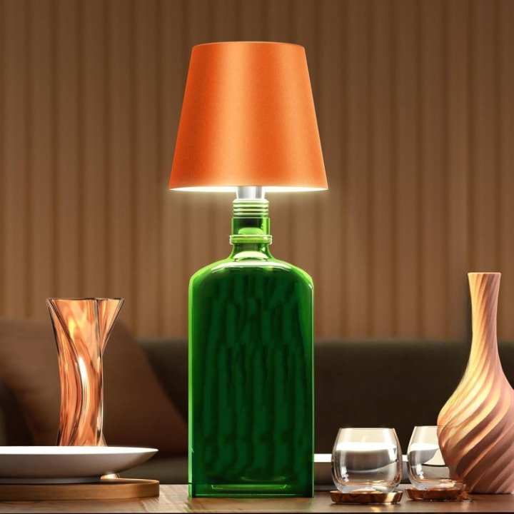 BottleLum  Lighting Bottle Unique Table | Table Lamp | LED | Plastic/aluminum | Sleek Table Accent