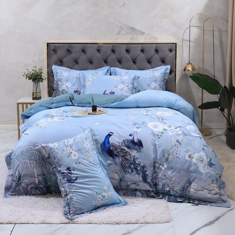 Blue Solaire Duvet Cover Set (Egyptian | Duvet cover | cotton | Premium quality bedding for ultimate comfort