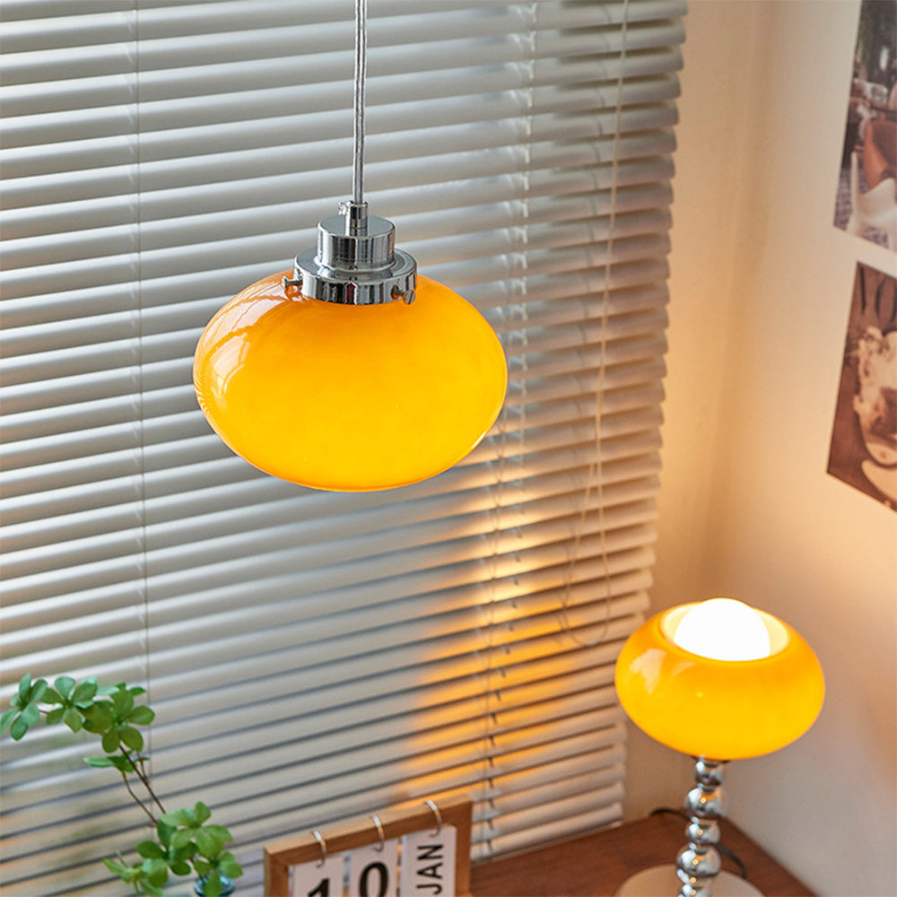Bauhaus Medieval Yellow Glass Hanging | Lighting | LED | glass/metal | 11-15W | 110V-120V | Premium Lighting Solution