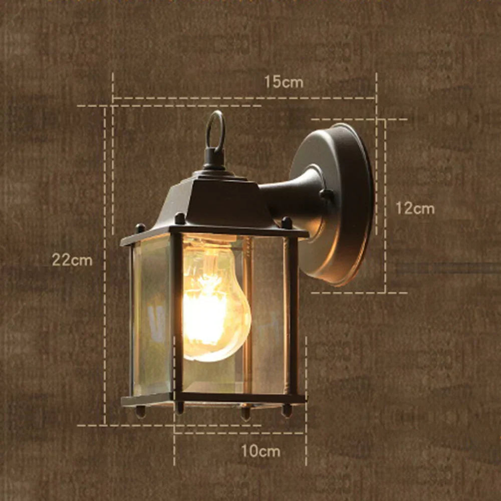 VintageGlimmer Classic Outdoor Wall Lamp | Wall Lamp | glass/metal | 60W | Elegant Wall Illumination