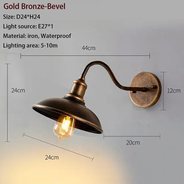 Luminoir Classic Water-resistant Vintage Wall | Wall Lamp | metal | 9W | 90-260V | Elegant Wall Illumination