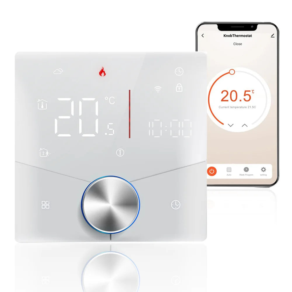 Smart Tuya WiFi Thermostat Voice Control Digital Weekly Programmable | Thermostats | PC, ABS | 1.5W | 95-240V