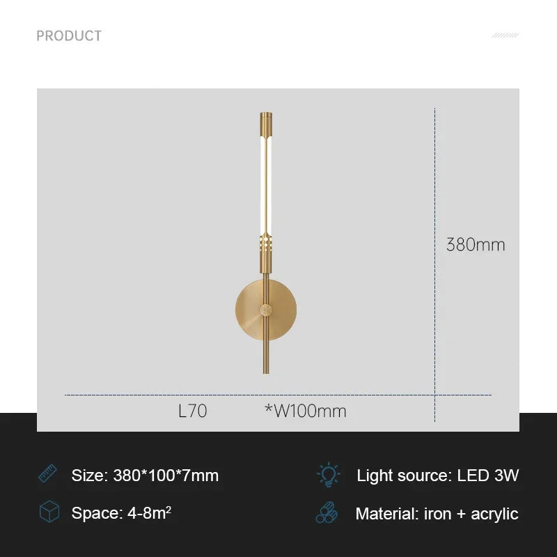 ModernLux Wall Lamp Luxury Indoor | Wall Lamp | Led | Warm white | Iron/Acrylic | 110V-220V | Elegant Wall Illumination