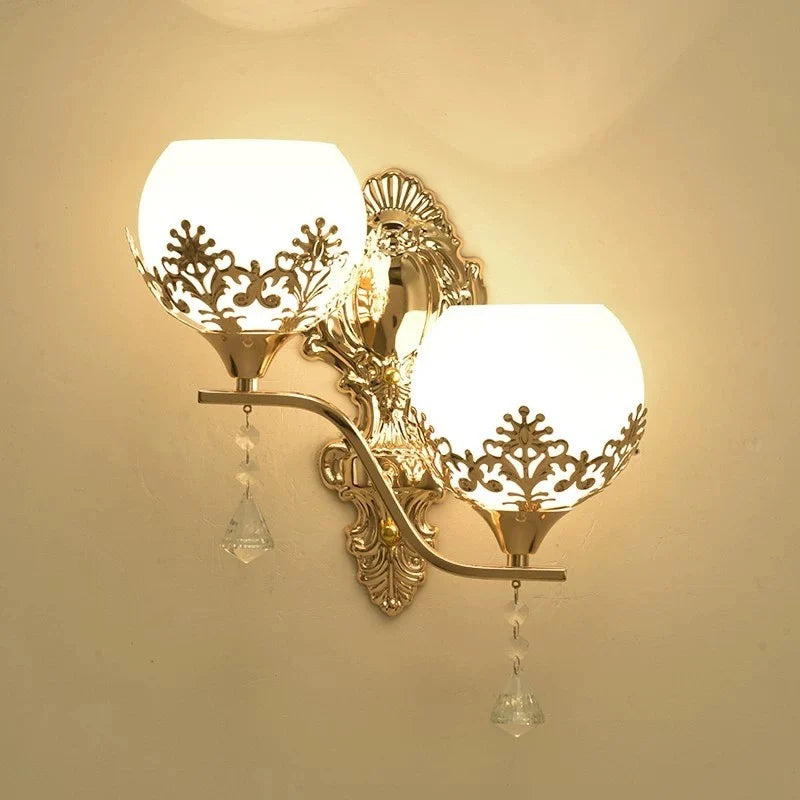 CrystalLuxe Wall Lamp Gold Bedroom | Wall Lamp | Led | aluminum | 110V - 240V | Elegant Wall Illumination