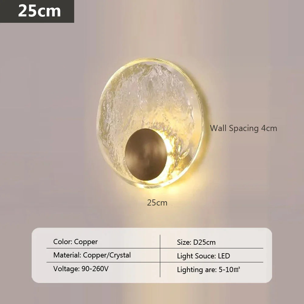 CrystalLicht Modern Crystal Wall Lamp | Wall Lamp | Led | copper | 90V - 260V | Elegant Wall Illumination