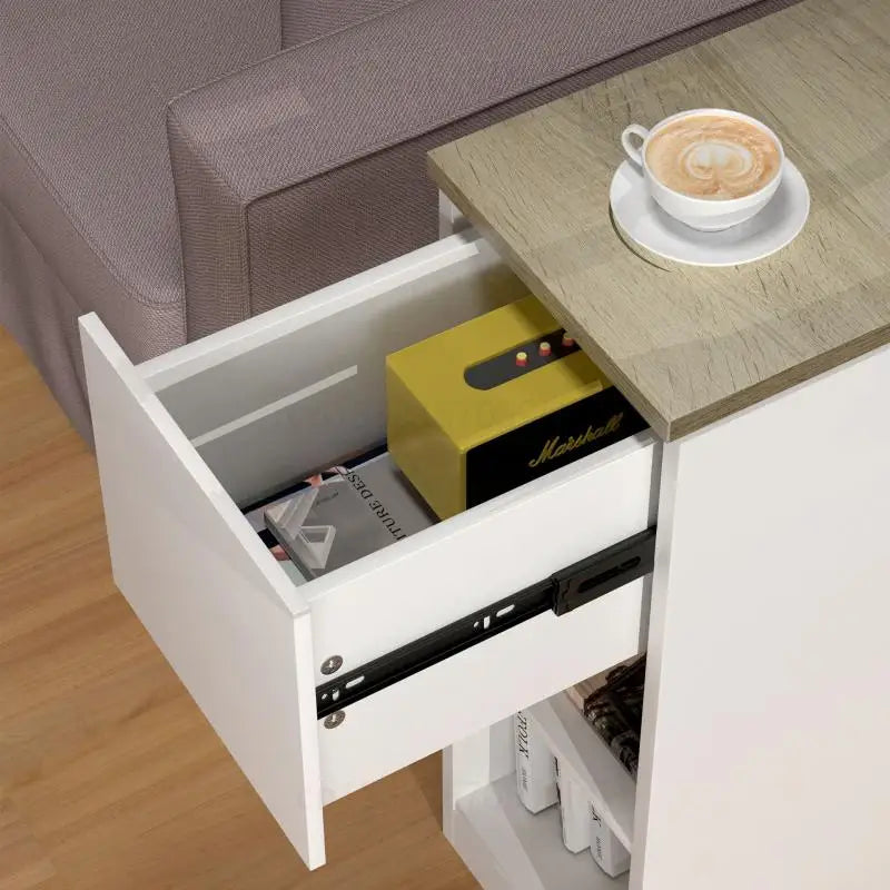 Compact Storage Nightstand Nightstand Space-Saving Side | Storage Organizer | Wood | Efficient Space Saver