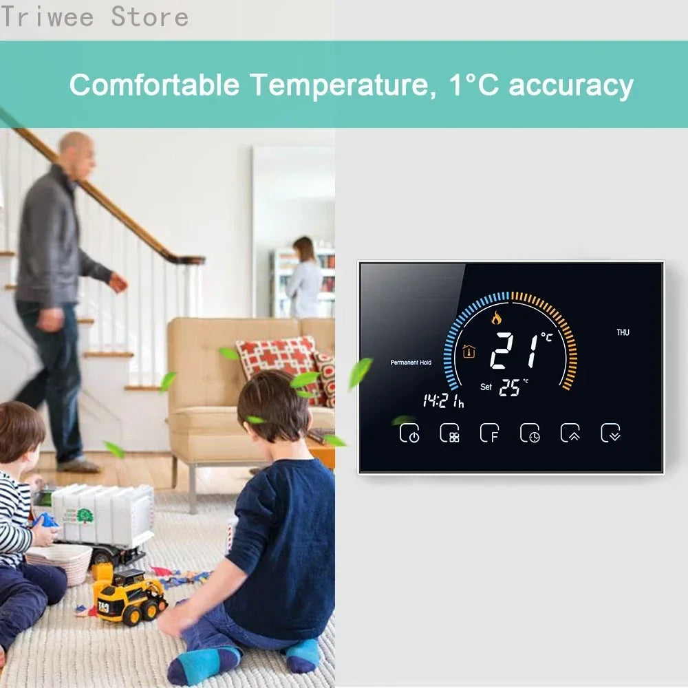 Smart WiFi Thermostat Temperature Controller for Gas Boiler Electric Underfloor | Thermostats | PC, ABS | 1.5W | 95-240V