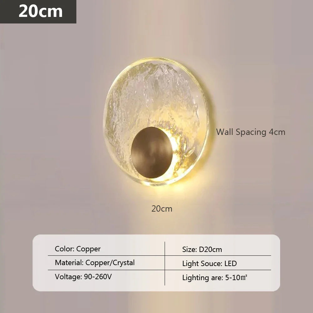 CrystalLicht Modern Crystal Wall Lamp | Wall Lamp | Led | copper | 90V - 260V | Elegant Wall Illumination
