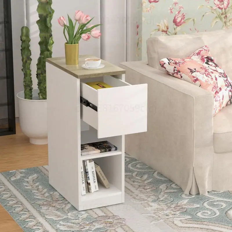 Compact Storage Nightstand Nightstand Space-Saving Side | Storage Organizer | Wood | Efficient Space Saver