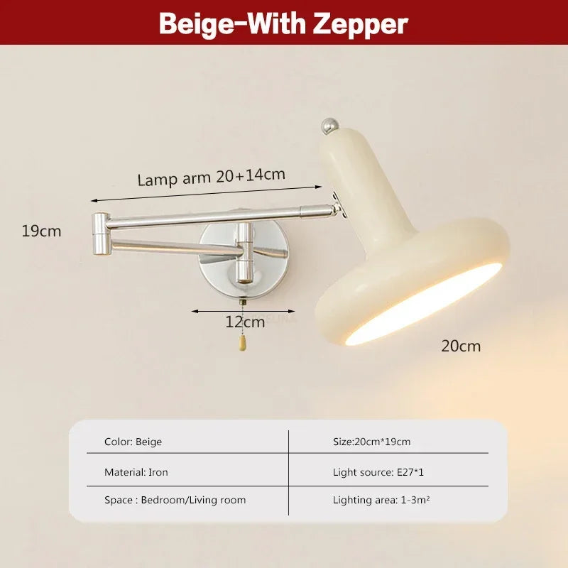 LichtSwing Minimalist Wall Lamp Bedroom | Wall Lamp | Led | iron/wood | 90V - 260V | Elegant Wall Illumination