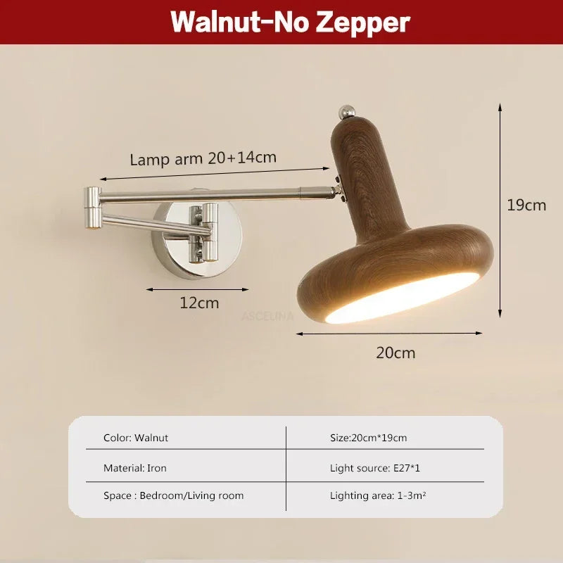 LichtSwing Minimalist Wall Lamp Bedroom | Wall Lamp | Led | iron/wood | 90V - 260V | Elegant Wall Illumination