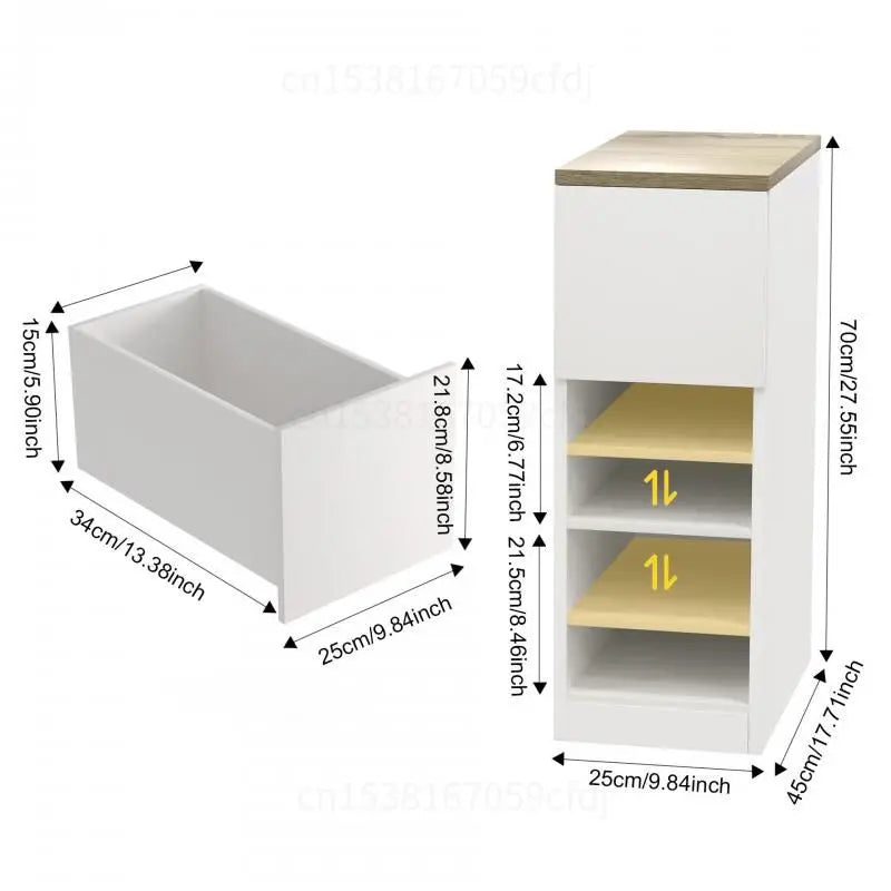 Compact Storage Nightstand Nightstand Space-Saving Side | Storage Organizer | Wood | Efficient Space Saver