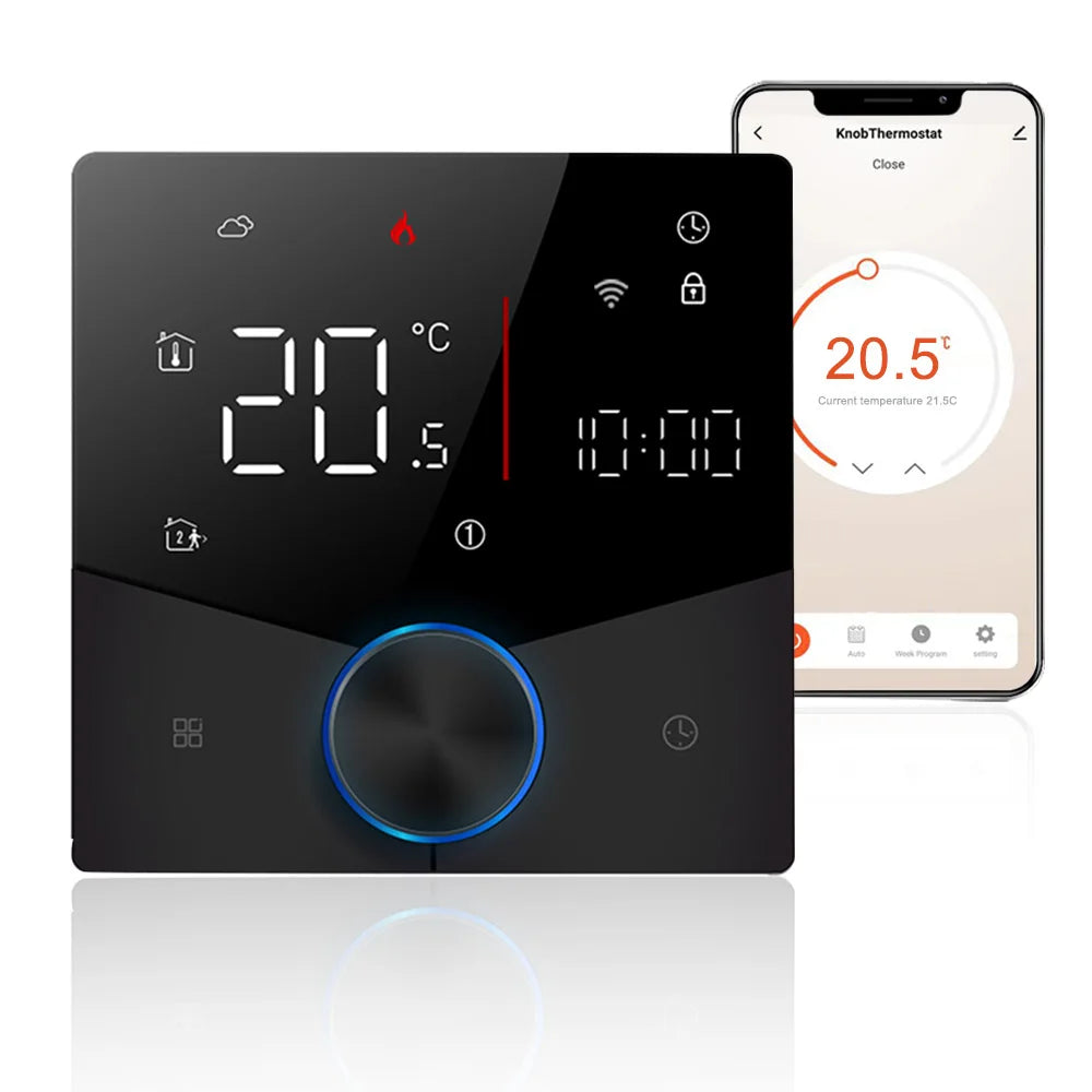 Smart Tuya WiFi Thermostat Voice Control Digital Weekly Programmable | Thermostats | PC, ABS | 1.5W | 95-240V