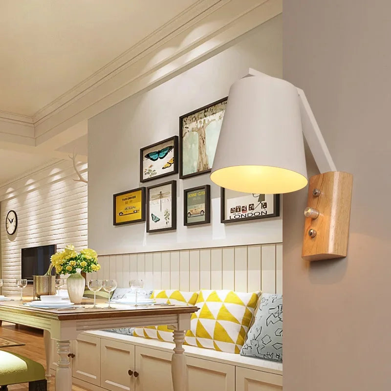 HoutLicht Wall Lamp with Switch | Wall Lamp | Led | Warm White | metal/wood | 90V - 260V | Elegant Wall Illumination