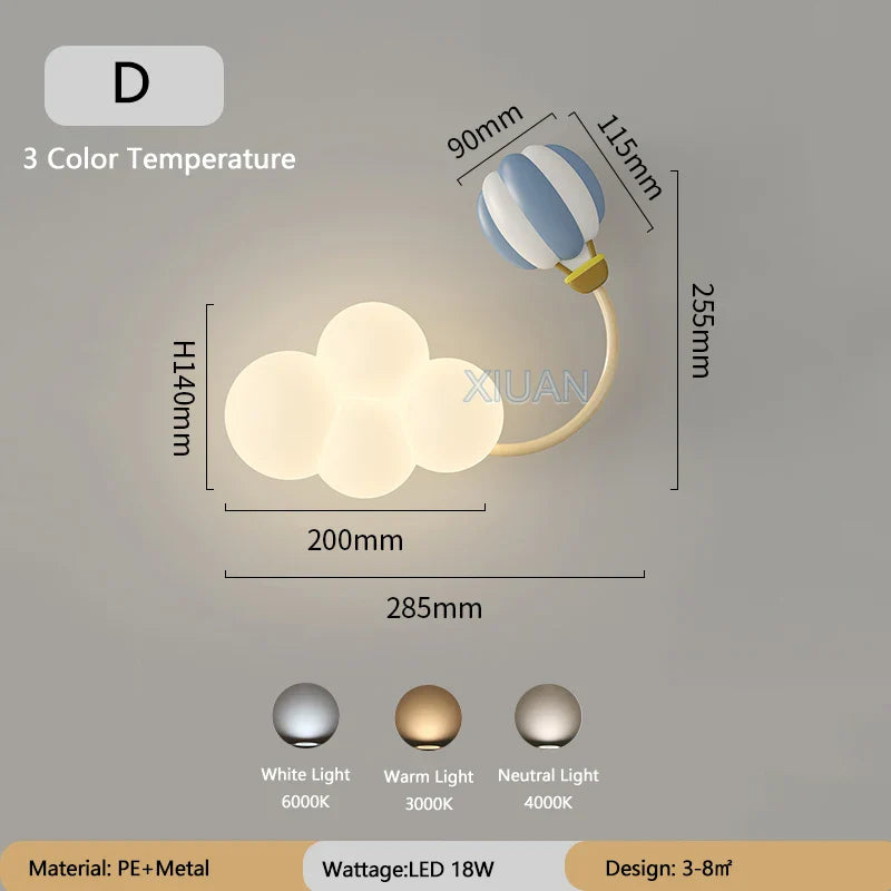 CartoonAirplane Children's Room Wall Lamp | Wall Lamp | Led | Warm White | metal | 18W | 20V - 220V - 240V | Elegant Wall Illumination