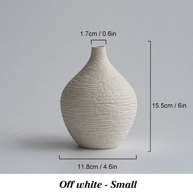 Layered Texture Vase Unique White Ceramic | Vase | ceramic | Elegant Home Decor