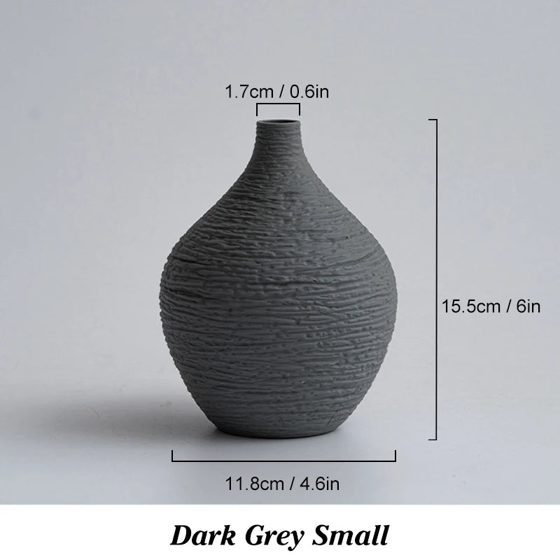 Modern Gray Vase Contemporary Textured Ceramic | Vase | ceramic | Elegant Home Decor