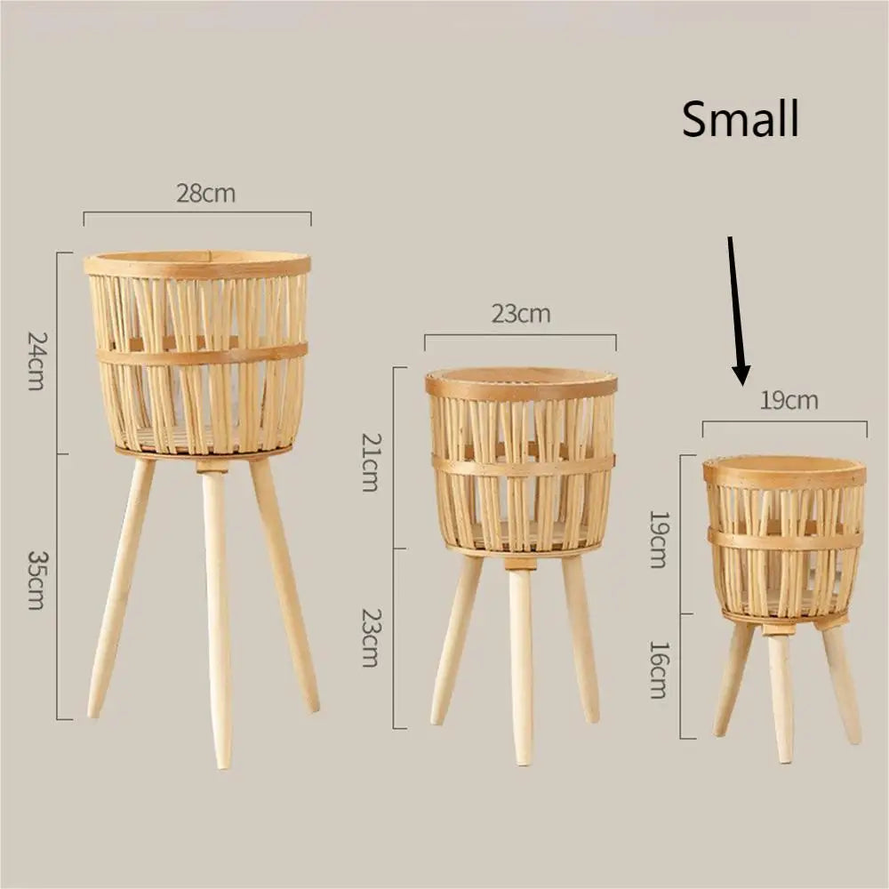 Willow Woven Plant Rack Flower Frame | Decorative Tray | straw | Elegant Home Decor