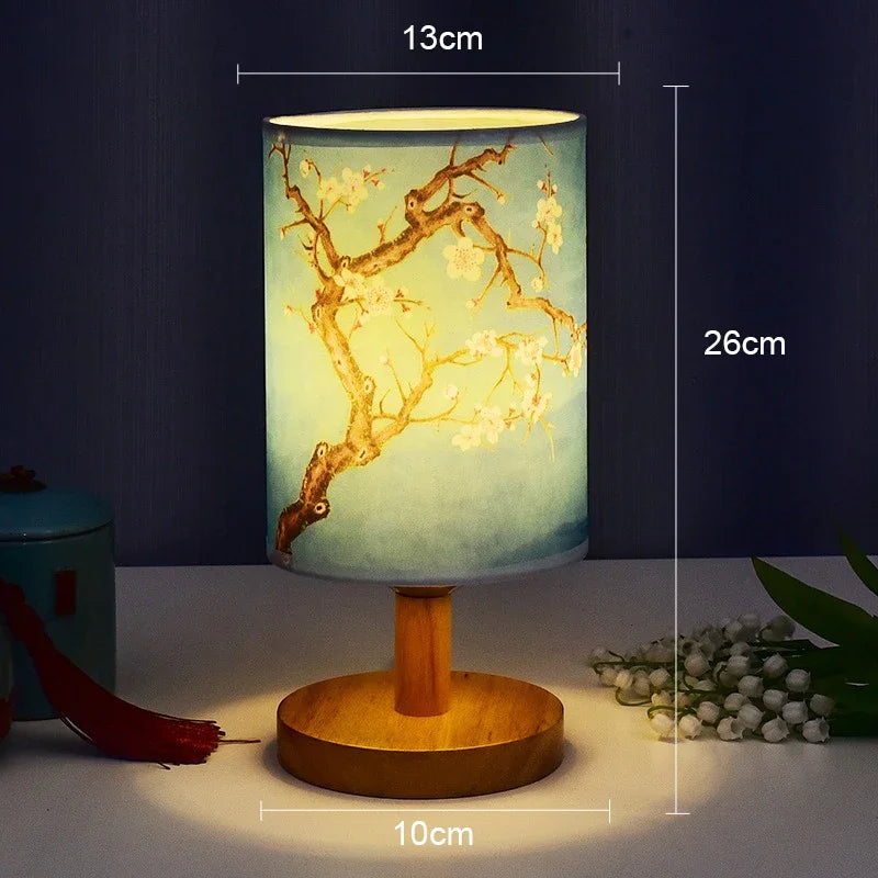 Spring Blossom Table Lamp Wall | Wall Lamp | LED | Wood/Fabric | 5W | 110V | Elegant Wall Illumination