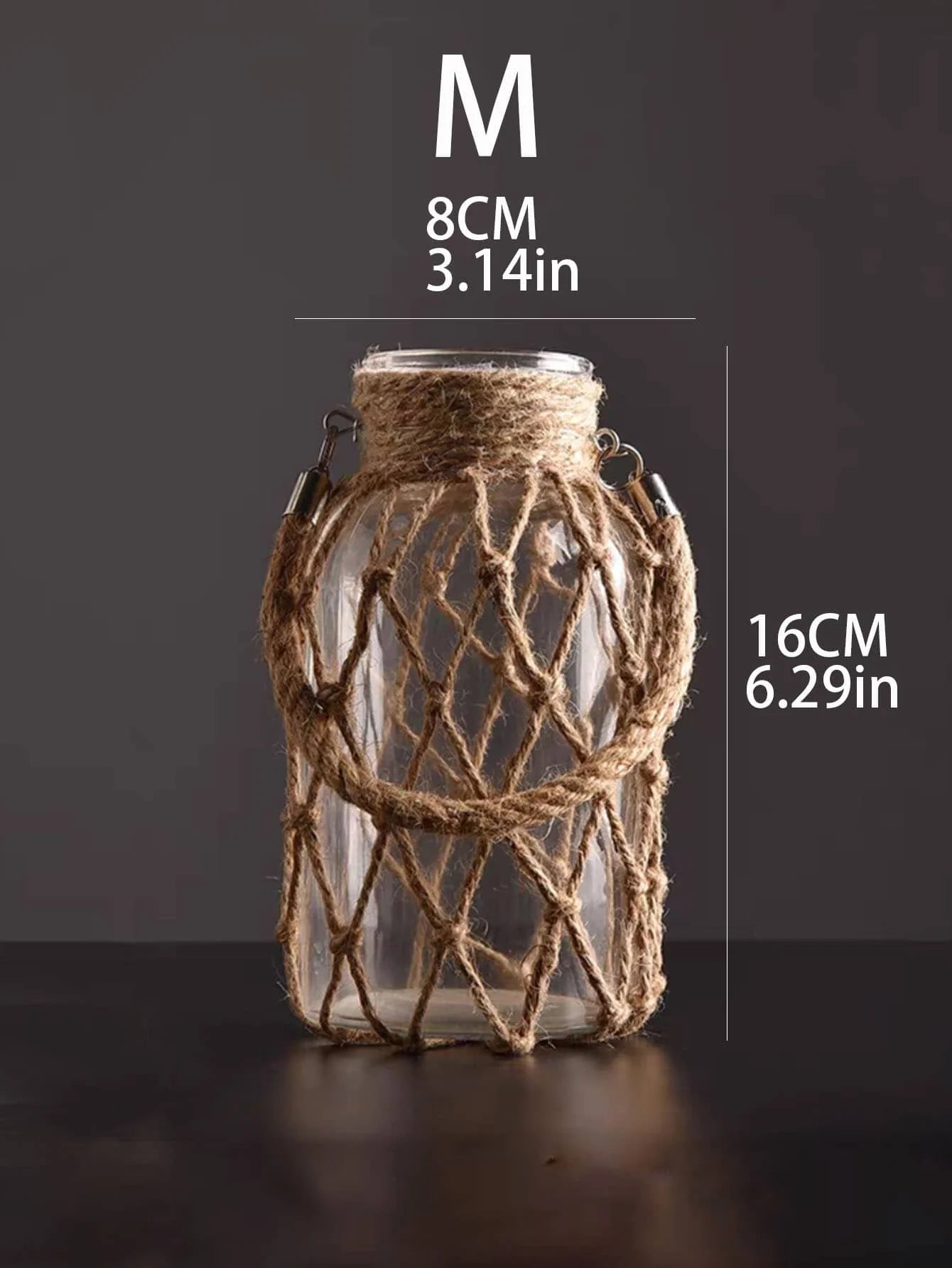 Rustic Rope Lantern Vase Nautical Glass | Vase | glass | Elegant Home Decor