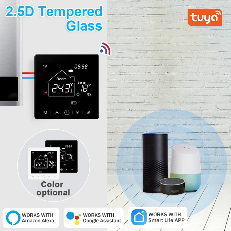 Tuya Smart Home Wifi Room Thermostat For Underfloor Heating Smart Thermostat | Thermostats | PC, Glass | 1W | 100-240V