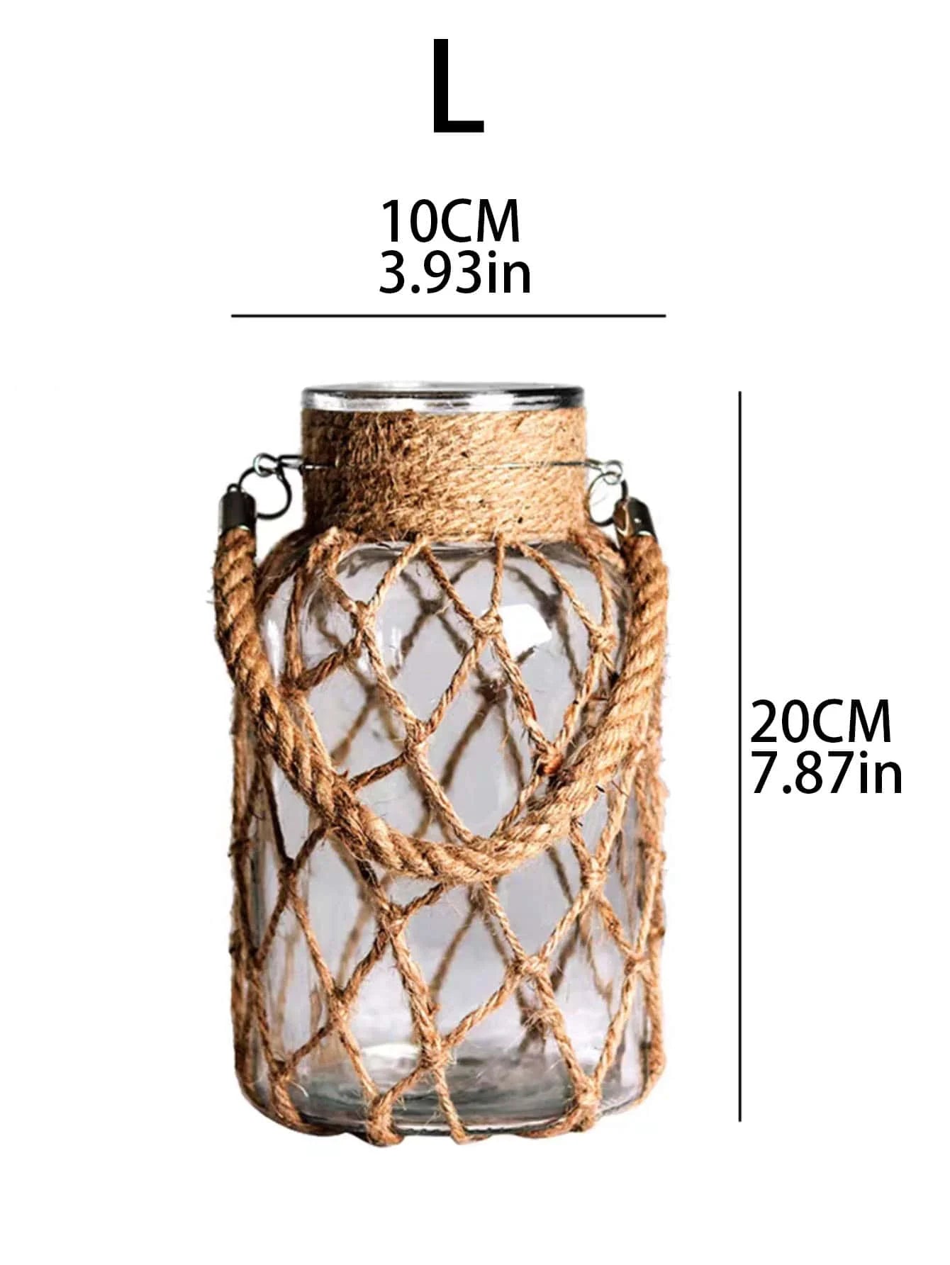 Glass Jar Rope Vase Handcrafted Glass | Vase | glass | Elegant Home Decor