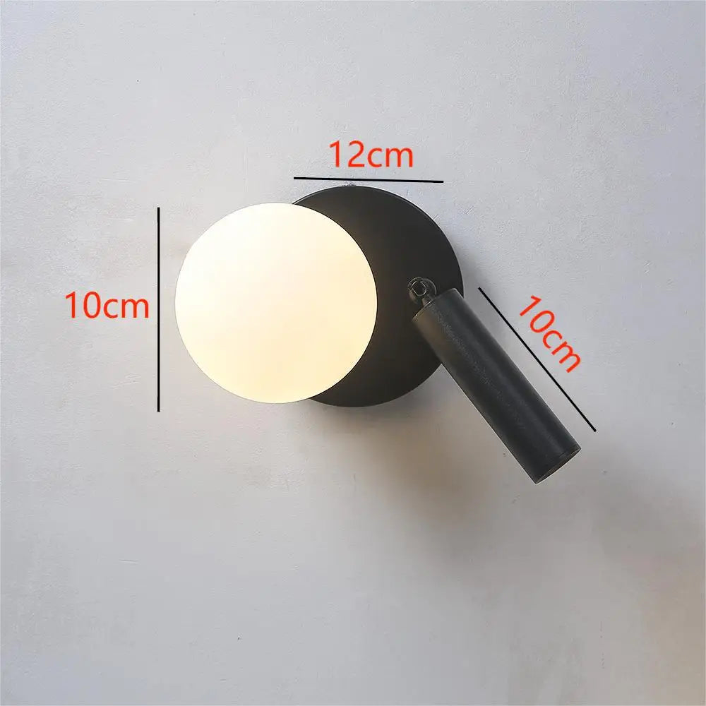 NordicLux Modern Bedside Lamp Rotating | Wall Lamp | Led | Warm White | glass/iron | 110V - 220V | Elegant Wall Illumination