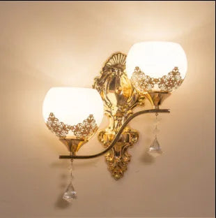CrystalLuxe Wall Lamp Gold Bedroom | Wall Lamp | Led | aluminum | 110V - 240V | Elegant Wall Illumination