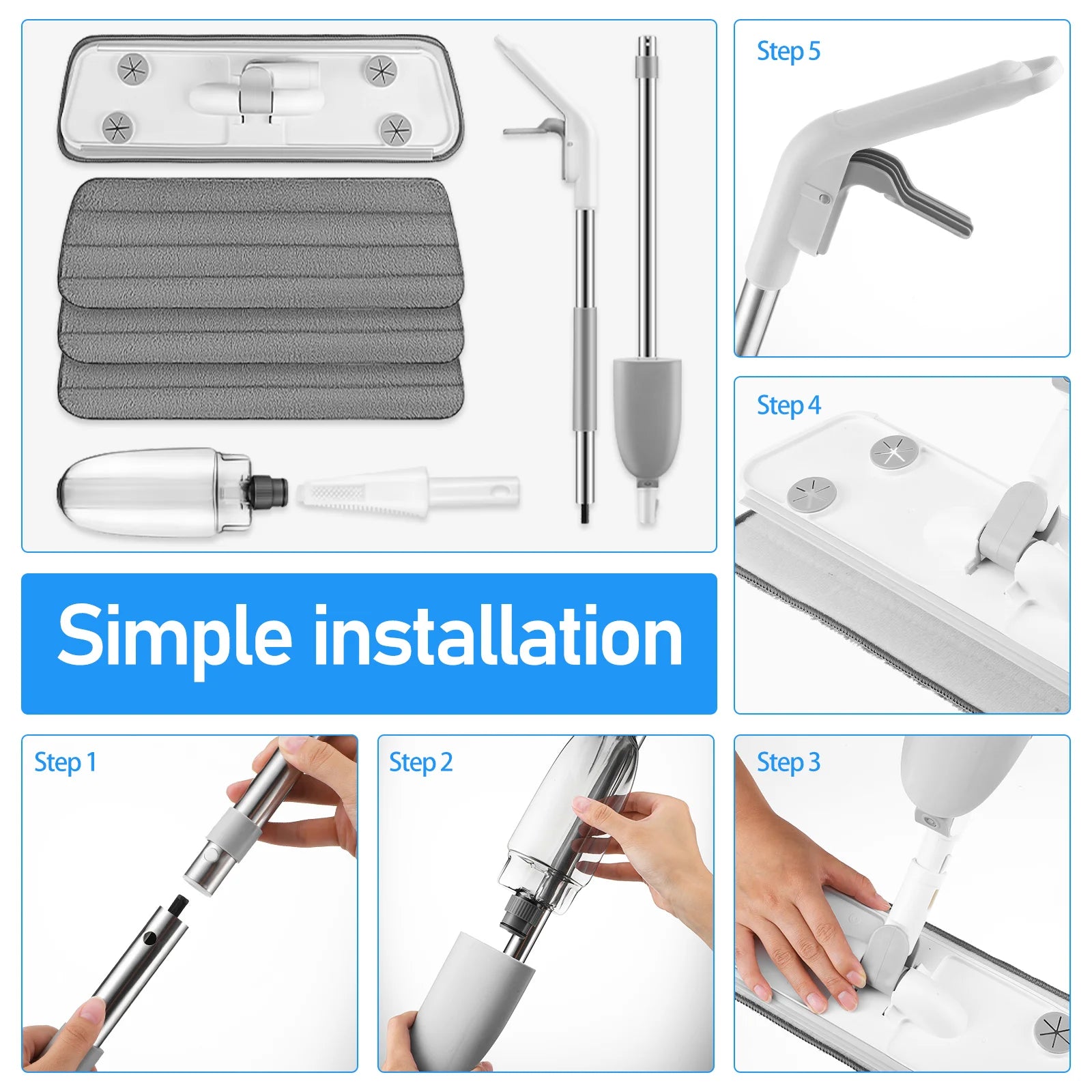 Floor Mop Cordless Dry Wet Ceramics | Appliance | Stainless steel/plastic/fiber | Functional Home Appliance