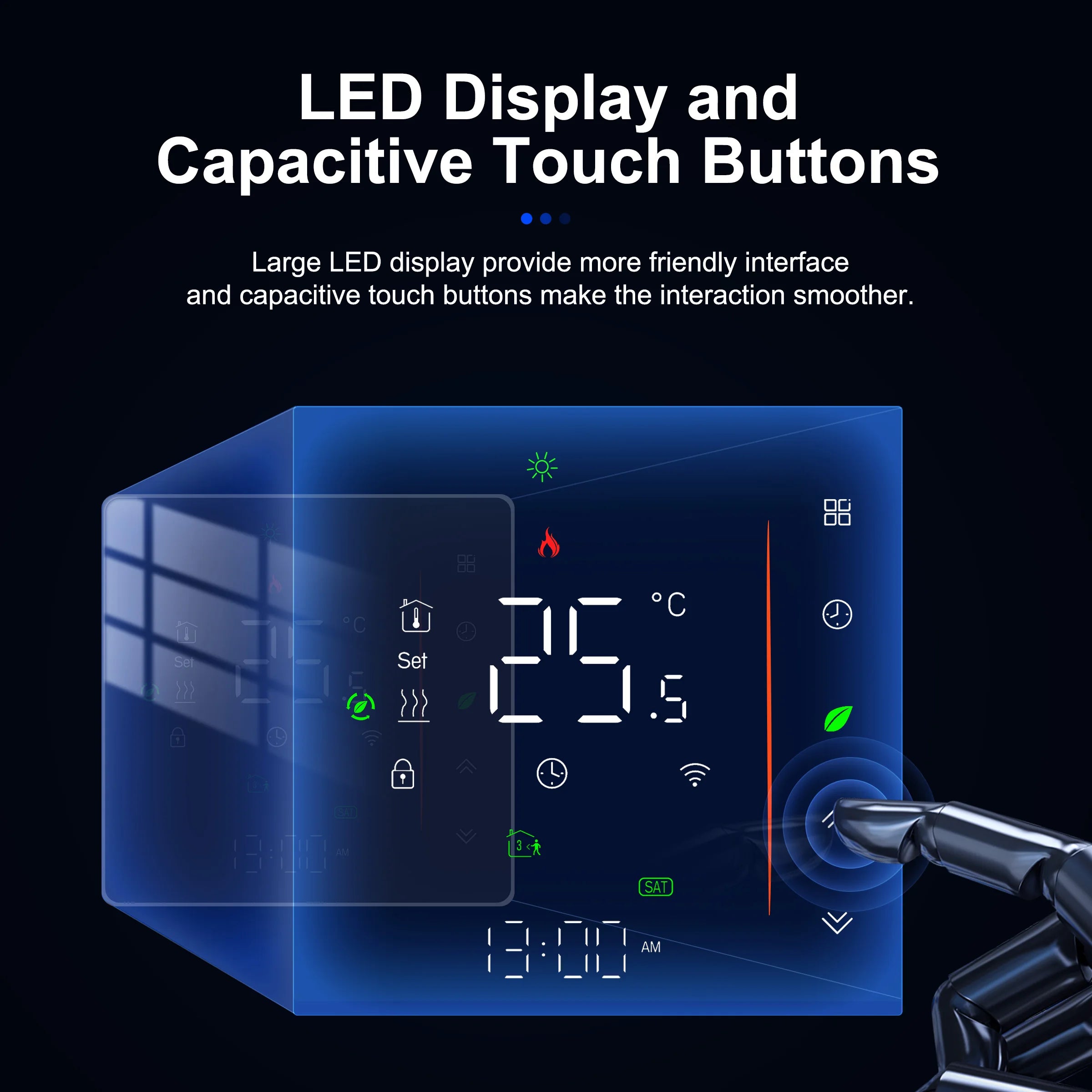 Tuya Smart Heating Thermostat WiFi Electric, Water, Gas Boiler Underfloor Heating | Thermostats | PC, ABS | 1.5W | 95-240V