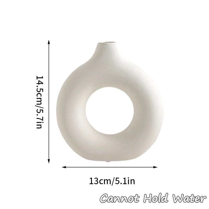 Loop Handle Ceramic Vase Unique Tabletop | Vase | Elegant Home Decor