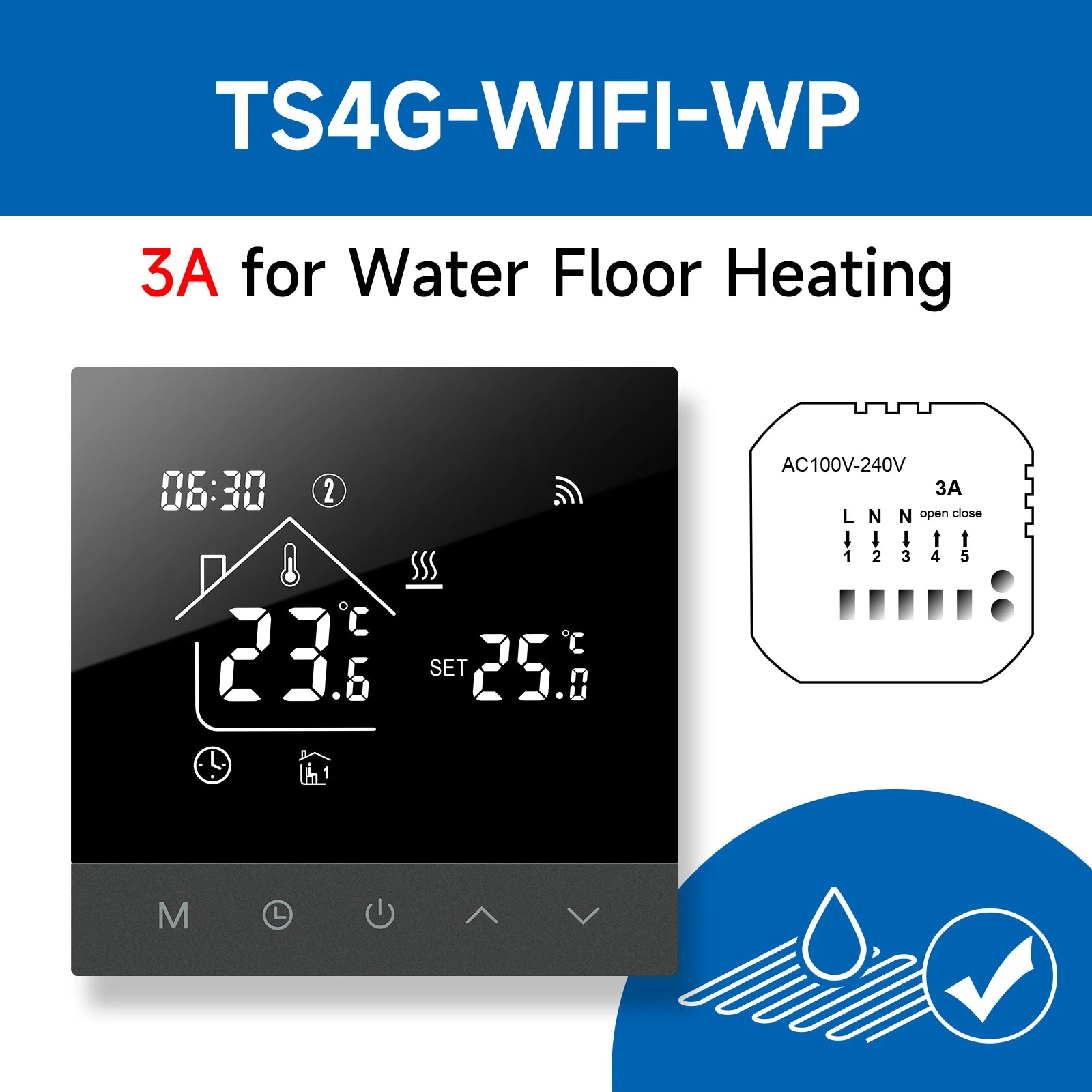Beok Tuya Wifi Temperature Controller 220V Gas Bolier Touch Screen Thermostat | Thermostats | PC, ABS, Glass | 220V