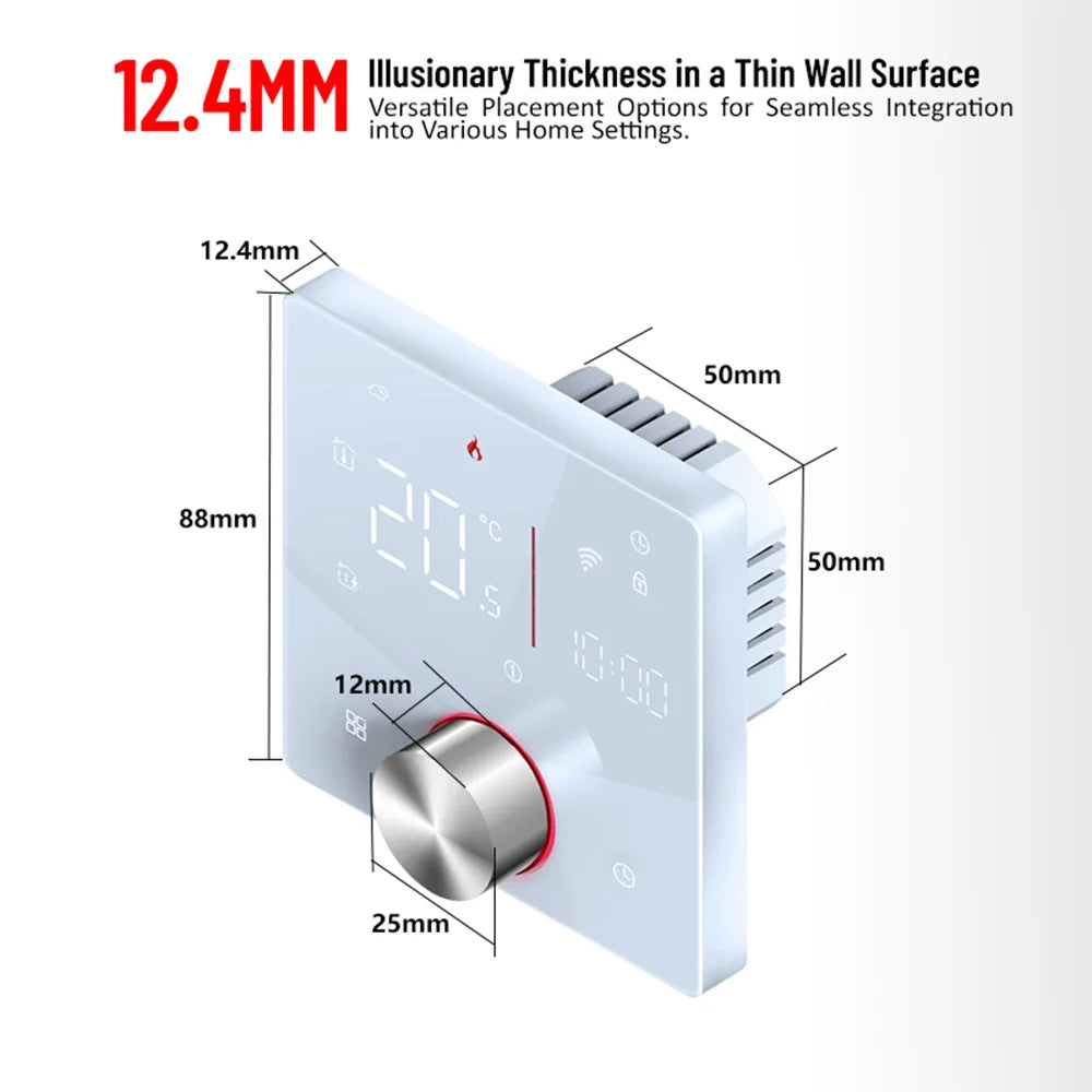 Smart Tuya WiFi Thermostat Voice Control Digital Weekly Programmable | Thermostats | PC, ABS | 1.5W | 95-240V