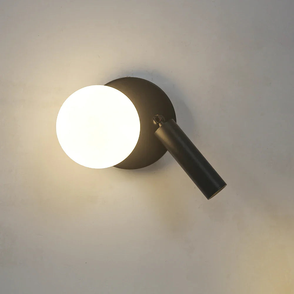 NordicLux Modern Bedside Lamp Rotating | Wall Lamp | Led | Warm White | glass/iron | 110V - 220V | Elegant Wall Illumination
