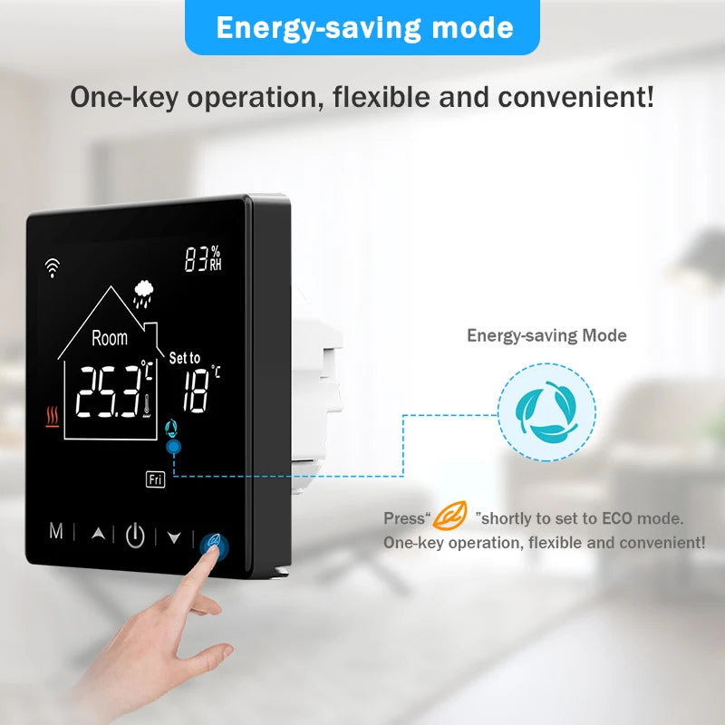 Tuya Smart Home Wifi Room Thermostat For Underfloor Heating Smart Thermostat | Thermostats | PC, Glass | 1W | 100-240V